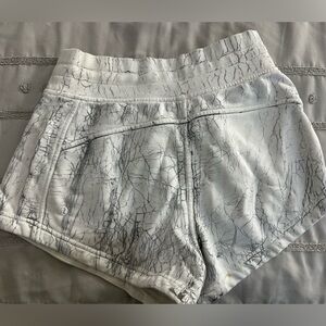 Lululemon Women's White Marble Shorts